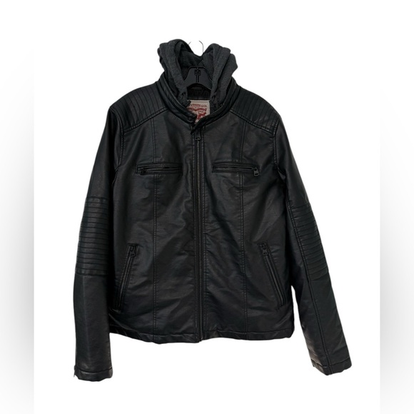 Levi's Other - Levi Men's Black Hooded Trucker Biker Jacket Stylish Sleek, L